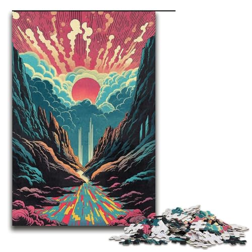 Puzzle für Erwachsene, verträumte, wunderschöne Berge, 1000 Teile, Papierpuzzle, Teenager und Erwachsene, gutes Geschenk für Erwachsene (Größe 38 x 26 cm) von WGLINGX