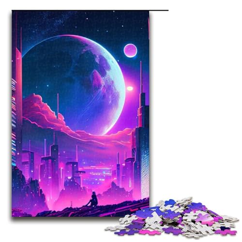 Puzzle für Erwachsene, wunderschöne Stadt-Puzzles für Erwachsene, 1000 Teile, Holzpuzzle für Teenager, Spielzeug, Denkspiel (Größe 50 x 75 cm) von WGLINGX