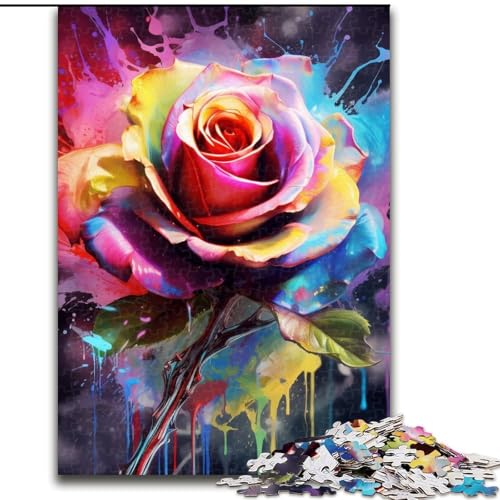 Puzzle für Erwachsene 1000, Rose, 1000-teiliges Puzzle für Teenager, Familien-Lernspiele, Heimdekoration, Geschenk (Größe 26x38cm) von WGLINGX