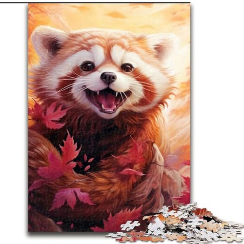 Puzzle für Erwachsene 1000, Sakura-Roter Panda, 1000-teiliges Puzzle für Teenager, Familien-Lernspiele, Heimdekoration, Geschenk (Größe 26x38cm) von WGLINGX