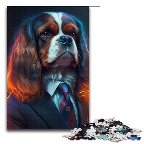 Puzzle für Erwachsene 1000 Boss Dog Puzzle für Erwachsene Holzpuzzle Spielzeug Wanddekoration 19,69x29,53 Zoll von WGLINGX