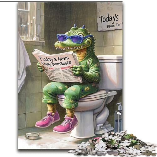 Puzzle für Erwachsene 1000 Crocodile Go Toilet Puzzle 1000 Teile Familienbindungsaktivität, Heimdeko-Geschenk, Familienspielzeugspiel (Größe 38x26cm) von WGLINGX