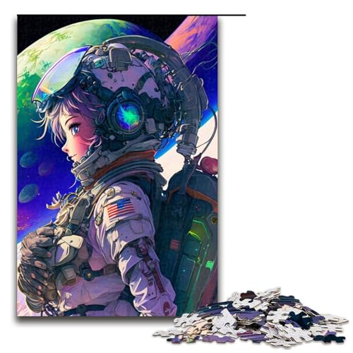 Puzzle für Erwachsene 1000 Der Astronaut Puzzle für Erwachsene Holzpuzzle Lernspiel (Größe 50x75cm) von WGLINGX