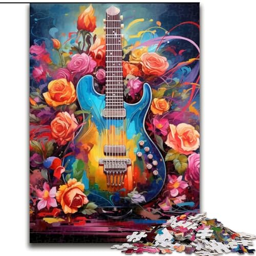 Puzzle für Erwachsene 1000 Gitarren-Puzzle aus Pappe für Erwachsene, Familieninteraktion und Gehirntraining, Familienaktivitäts-Herausforderung (Größe 26x38cm) von WGLINGX