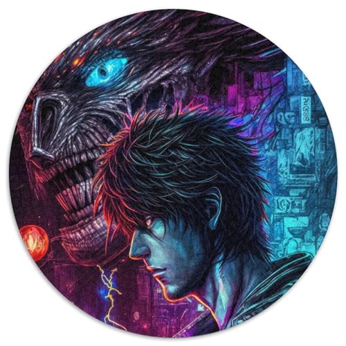 Puzzle für Erwachsene 1000 Monster Invasion 1000 Teile Runde Puzzles für Erwachsene Gehirn-Herausforderung, Teenager und Heimdekoration 1000 Stück (67,5x67,5cm) von WGLINGX