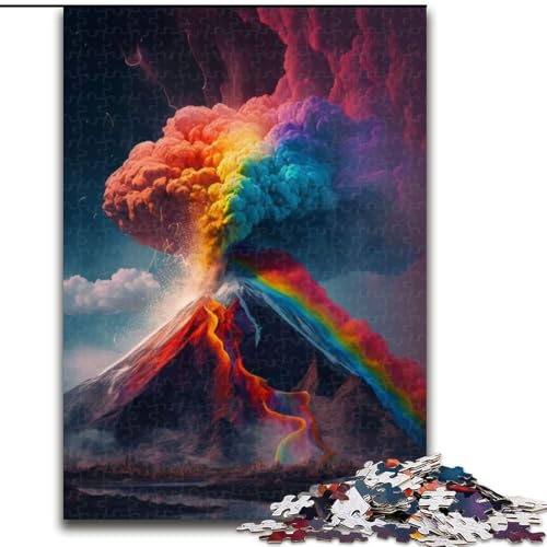 Puzzle für Erwachsene 1000 Regenbogenvulkan 1000-teiliges Puzzle, Denkspiel für Teenager, Familienspieleabend (Größe 26x38cm) von WGLINGX