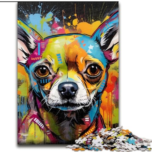 Puzzle für Erwachsene 1000 Schimpansen-Graffiti, Holzpuzzle für Erwachsene, Familieninteraktion und Gehirntraining, Familienaktivitäts-Herausforderung (Größe 50x75cm) von WGLINGX