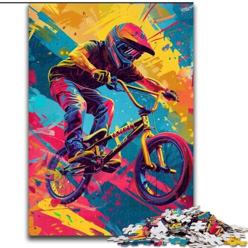 Puzzle für Erwachsene 1000 Teile, Art Mountain Bike, Puzzle für Erwachsene, 1000 Teile, für Teenager, Familien-Lernspiele, Heimdekoration, Geschenk (Größe 50x75cm) von WGLINGX