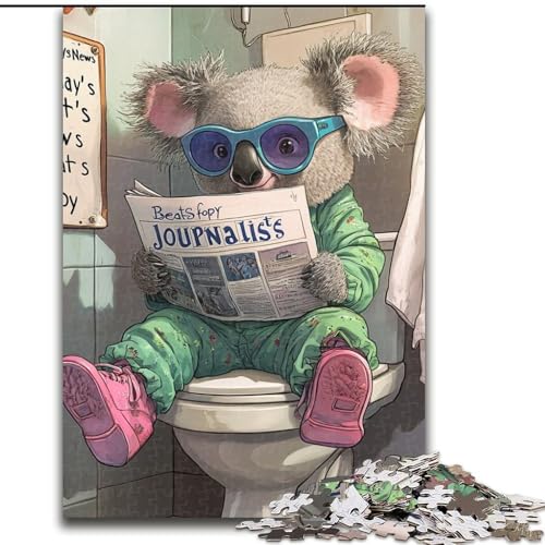 Puzzle für Erwachsene 1000 Teile, Koala Go Toilet, 1000 Teile Puzzle, Geschenke, Heimdeko-Geschenk, Denkspiel (Größe 26x38cm) von WGLINGX