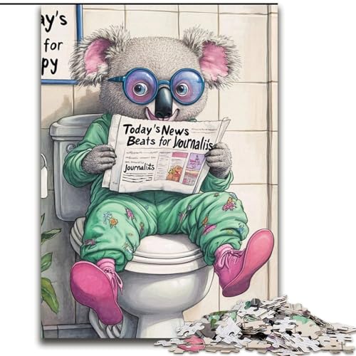 Puzzle für Erwachsene 1000 Teile, Koala Go Toilet, 1000 Teile Puzzle, Geschenke, Heimdeko-Geschenk, Denkspiel (Größe 26x38cm) von WGLINGX