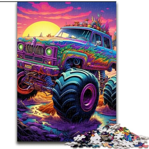 Puzzle für Erwachsene 1000 Teile, Psychedelic Truck Puzzles 1000 Teile für Erwachsene, anspruchsvolles Denkspiel für Teenager und Familien (Größe 26x38cm) von WGLINGX