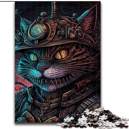 Puzzle für Erwachsene 1000 Teile, Steampunk-Katze, 1000 Puzzleteile für Erwachsene, anspruchsvolles DIY-Denkspiel, interaktives Familienspiel (Größe 50x75cm) von WGLINGX