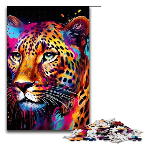 Puzzle für Erwachsene 1000 Teile Afrikanischer Leopard Herausforderndes Spiel Puzzles Staycation Totschlagzeit 29,53x19,69 Zoll von WGLINGX
