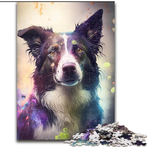 Puzzle für Erwachsene 1000 Teile Border Collie 1000 Teile Puzzle Familieninteraktives Spiel, Denksportaufgabe Geschenk, Lernspielzeug (Größe 50x75cm) von WGLINGX