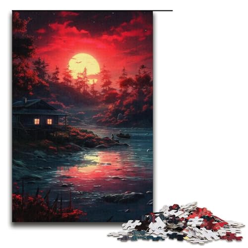 Puzzle für Erwachsene 1000 Teile EIN Kleiner Raum bei Sonnenuntergang Lernpuzzle Geschenke für Freunde und Familie 38x26cm von WGLINGX