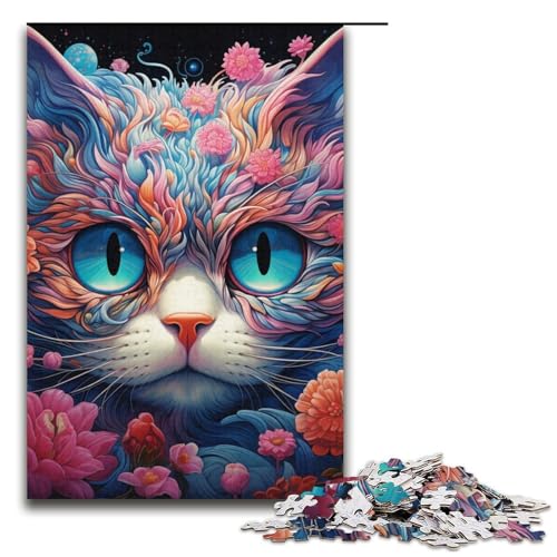 Puzzle für Erwachsene 1000 Teile Katze Lernspiele Heimdekoration Puzzle Künstlersammlung 14,96x10,24 Zoll von WGLINGX