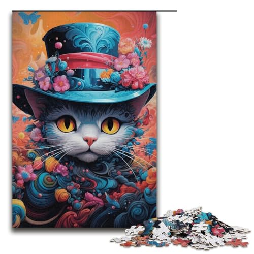 Puzzle für Erwachsene 1000 Teile Katze Lernspiele Heimdekoration Puzzle Künstlersammlung 14,96x10,24 Zoll von WGLINGX