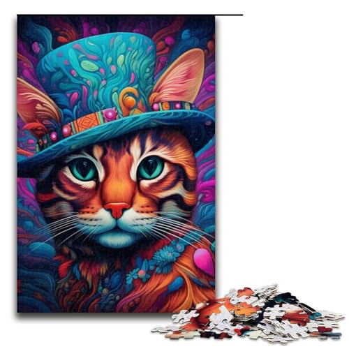 Puzzle für Erwachsene 1000 Teile Katze Lernspiele Heimdekoration Puzzle Künstlersammlung 19,69x29,53 Zoll von WGLINGX