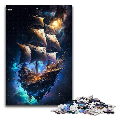 Puzzle für Erwachsene 1000 Teile Piratenschiff DIY Puzzle Spielzeug Einzigartige Wohnkultur und Geschenke 19,69x29,53 Zoll von WGLINGX