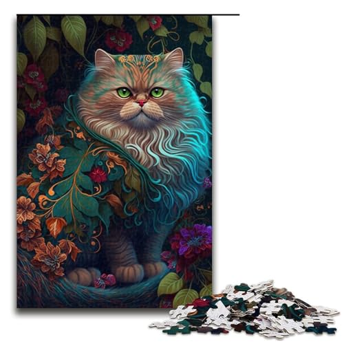Puzzle für Erwachsene 1000 Teile Schöne Perserkatze Herausforderndes Spiel Puzzles Staycation Totschlagzeit 29,53x19,69 Zoll von WGLINGX