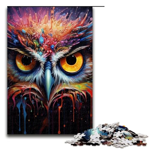 Puzzle für Erwachsene 1000 Teile Tier-Eule Herausforderndes Spiel Puzzles Staycation Totschlagzeit 29,53x19,69 Zoll von WGLINGX