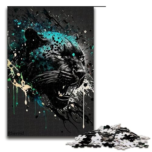 Puzzle für Erwachsene 1000 Teile Tierleopard Anspruchsvolles Spiel Puzzles Staycation Totschlagzeit 29,53x19,69 Zoll von WGLINGX