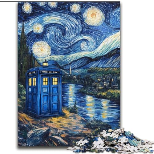 Puzzle für Erwachsene 1000 Van Gogh Night Sky Gate Puzzles 1000 Teile für Erwachsene DIY Heimdekoration Denkspiel für Teenager (Größe 26x38cm) von WGLINGX