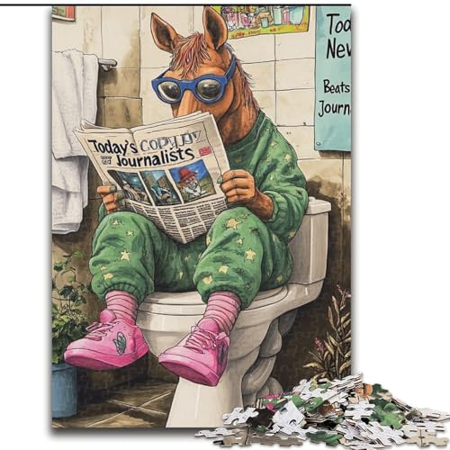 Puzzle für Erwachsene 1000Horse Go Toilet Schwierige Puzzles für Erwachsene DIY Home Decor Denksportspiel für Teenager (Größe 50x75cm) von WGLINGX