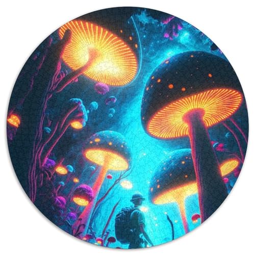 Puzzle für Erwachsene Pilzwald, anspruchsvolle Puzzles, anspruchsvolles DIY-Denkspiel, interaktives Familienspiel (67,5x67,5cm) von WGLINGX