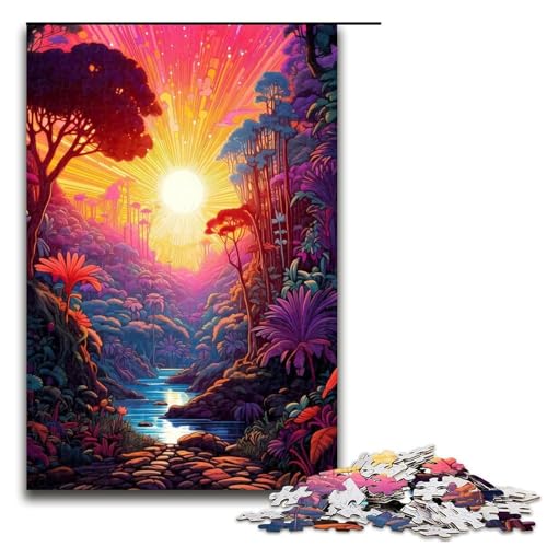 Puzzle für Erwachsene im japanischen Stil, 1000 Puzzles aus Holz für Teenager, Spielzeug, Denkspiel (Größe 50 x 75 cm) von WGLINGX