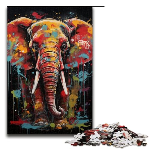 Puzzle für Erwachsene mit 1000 Teilen, Afrikanischer Elefant, Denkspiel, anspruchsvoll, Aber unterhaltsam und humorvoll, 50 x 75 cm Puzzle für Erwachsene mit 1000 Teilen, Afrikanischer Elefant, Denkspiel, anspruchsvoll, Aber unterhaltsam und humorvoll, 50 x 75 cm von WGLINGX