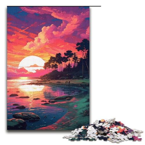 Puzzle für Erwachsene mit 1000 Teilen, Anime-Kunst, Landschaftspuzzle, Denkspiel, herausfordernd, Aber unterhaltsam und humorvoll, 38 x 26 cm von WGLINGX