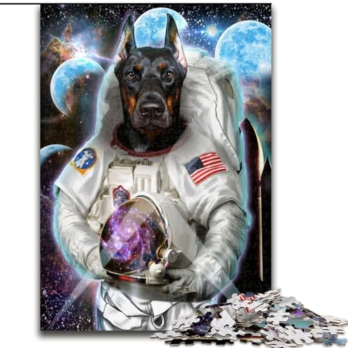 Puzzle für Erwachsene mit 1000 Teilen, Astronauten-Dobermann-Hund, 1000 Teile, anspruchsvolles Denkspiel für Teenager, perfekt als Heimdekoration oder Geschenk, Größe 26x38cm Puzzle für Erwachsene mit 1000 Teilen, Astronauten-Dobermann-Hund, 1000 Teile, anspruchsvolles Denkspiel für Teenager, perfekt als Heimdekoration oder Geschenk, Größe 26x38cm von WGLINGX