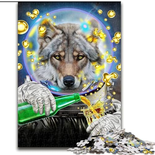Puzzle für Erwachsene mit 1000 Teilen, Astronauten-Wolf-Puzzle, 1000 Teile, anspruchsvolles Denkspiel für Teenager, perfekt als Heimdekoration oder Geschenk, Größe 26x38cm von WGLINGX
