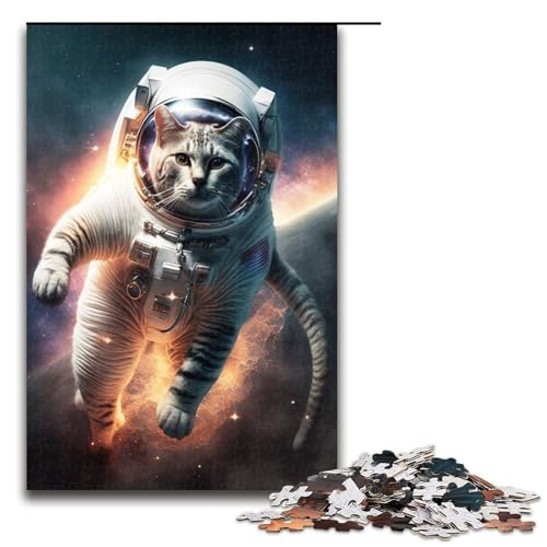 Puzzle für Erwachsene mit 1000 Teilen, Astronautenkatze im Weltraum, Denkspiel, anspruchsvoll, Aber unterhaltsam und humorvoll, 50 x 75 cm Puzzle für Erwachsene mit 1000 Teilen, Astronautenkatze im Weltraum, Denkspiel, anspruchsvoll, Aber unterhaltsam und humorvoll, 50 x 75 cm von WGLINGX