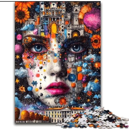 Puzzle für Erwachsene mit 1000 Teilen, Bezauberndes Mädchengesicht, Puzzle mit 1000 Teilen, Heimdekorationsgeschenk, Denkspiel (Größe 26x38cm) von WGLINGX
