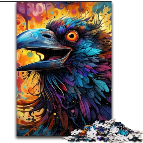 Puzzle für Erwachsene mit 1000 Teilen, Bunte Krähen-Puzzles, ideales Weihnachts- oder Geburtstagsgeschenk, Partyspiel-Spielzeug (Größe 50x75cm) von WGLINGX