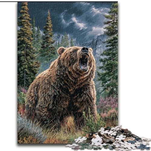 Puzzle für Erwachsene mit 1000 Teilen, Dschungel-Grizzly, 1000 Teile, Heimdekorationsgeschenk, Denkspiel (Größe 50x75cm) von WGLINGX