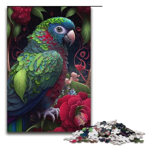 Puzzle für Erwachsene mit 1000 Teilen, Dschungel-Pfau, Denkspiel, Weihnachts- und Geburtstagsgeschenk (Größe 38 x 26 cm) von WGLINGX