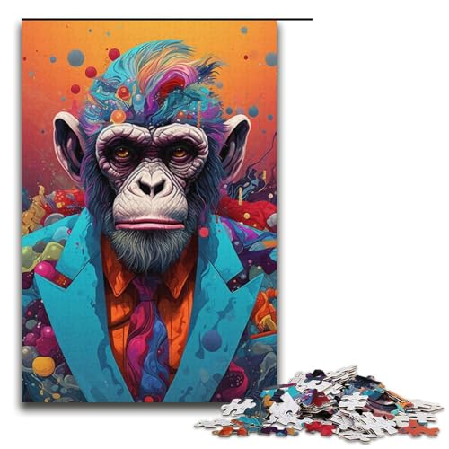 Puzzle für Erwachsene mit 1000 Teilen, Gorilla-Anzug, Denkspiel, Weihnachts- und Geburtstagsgeschenk (Größe 38 x 26 cm) von WGLINGX