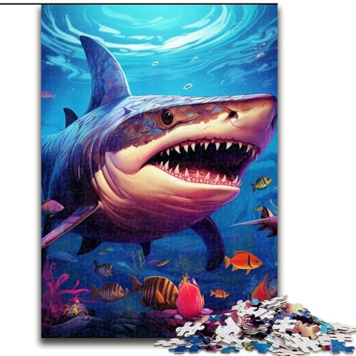 Puzzle für Erwachsene mit 1000 Teilen, Hai-Puzzle, ideales Weihnachts- oder Geburtstagsgeschenk, Partyspiel-Spielzeug (Größe 26x38cm) von WGLINGX