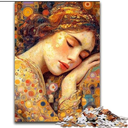 Puzzle für Erwachsene mit 1000 Teilen, Holzpuzzle „Schlafende Frau“, anspruchsvolles Denkspiel zum Selbermachen, interaktive Familienaktivität (Größe 50x75cm) von WGLINGX