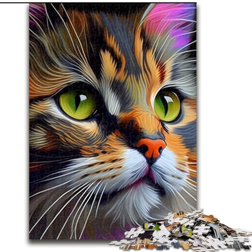 Puzzle für Erwachsene mit 1000 Teilen, Katzen-Pop-Art-Tiergesicht, 14 Puzzles mit 1000 Teilen, anspruchsvolles Denkspiel für Teenager, perfekt als Heimdekoration oder Geschenk, Größe 26x38cm Puzzle für Erwachsene mit 1000 Teilen, Katzen-Pop-Art-Tiergesicht, 14 Puzzles mit 1000 Teilen, anspruchsvolles Denkspiel für Teenager, perfekt als Heimdekoration oder Geschenk, Größe 26x38cm von WGLINGX