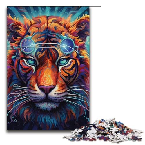 Puzzle für Erwachsene mit 1000 Teilen, Königstiger, Denkspiel, Weihnachts- und Geburtstagsgeschenk (Größe 38 x 26 cm) von WGLINGX