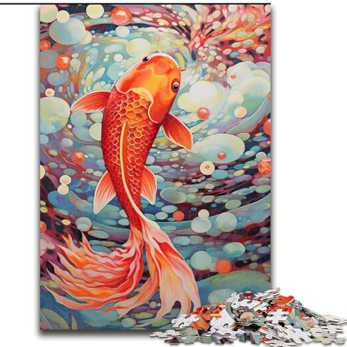 Puzzle für Erwachsene mit 1000 Teilen, Koi-Puzzle, farbenfroh, 1000 Teile, anspruchsvolles Denkspiel für Teenager, perfekt als Heimdekoration oder Geschenk, Größe 50x75cm von WGLINGX