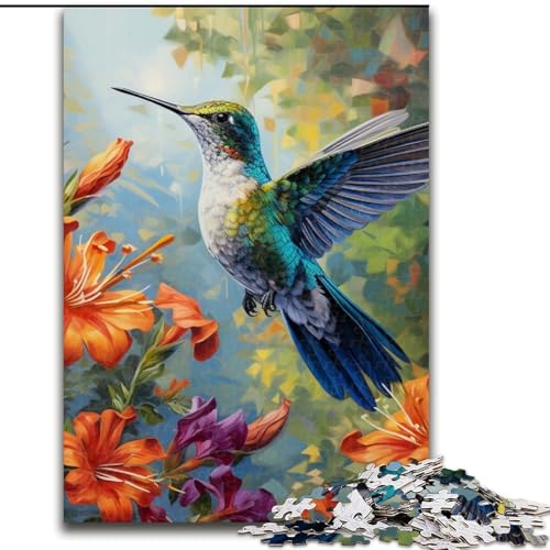 Puzzle für Erwachsene mit 1000 Teilen, Kolibri-Kunst, ideales Weihnachts- oder Geburtstagsgeschenk, Partyspiel-Spielzeug (Größe 50x75cm) von WGLINGX