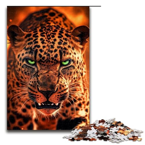 Puzzle für Erwachsene mit 1000 Teilen, Leoparden-Puzzle, Denkspiel, Weihnachts- und Geburtstagsgeschenk (Größe 50 x 75 cm) von WGLINGX