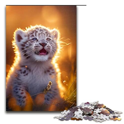 Puzzle für Erwachsene mit 1000 Teilen, Leoparden-Puzzle, Denkspiel, Weihnachts- und Geburtstagsgeschenk (Größe 50 x 75 cm) von WGLINGX