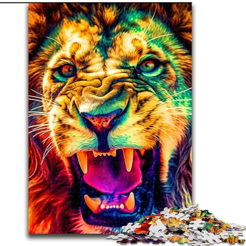 Puzzle für Erwachsene mit 1000 Teilen, Löwen-Puzzle, 1000 Teile, anspruchsvolles Denkspiel für Teenager, perfekt als Heimdekoration oder Geschenk, Größe 26x38cm von WGLINGX