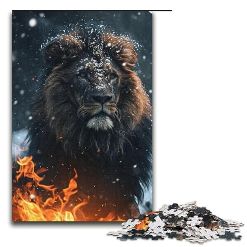 Puzzle für Erwachsene mit 1000 Teilen, Löwen-Puzzle, Denkspiel, Weihnachts- und Geburtstagsgeschenk (Größe 38 x 26 cm) von WGLINGX